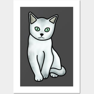 White Cat Posters and Art